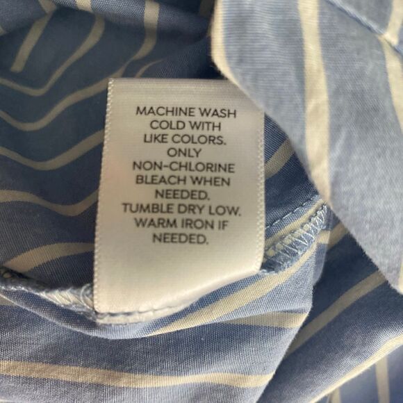 Westport White/Blue Stripe Embroidered Lace Sleeve Casual Dress - Picture 6 of 6